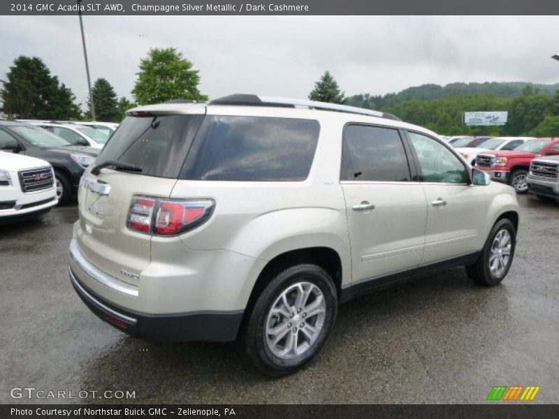 Champagne Silver Metallic / Dark Cashmere 2014 GMC Acadia SLT AWD