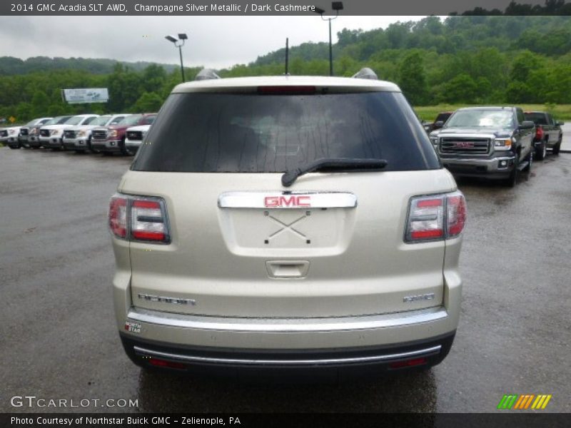 Champagne Silver Metallic / Dark Cashmere 2014 GMC Acadia SLT AWD