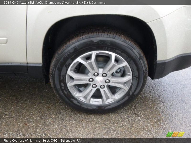 Champagne Silver Metallic / Dark Cashmere 2014 GMC Acadia SLT AWD