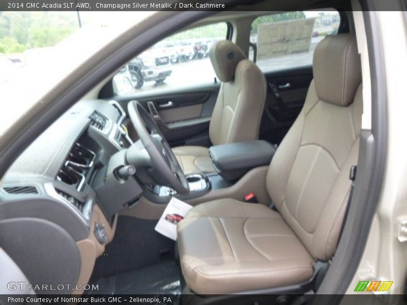 Champagne Silver Metallic / Dark Cashmere 2014 GMC Acadia SLT AWD