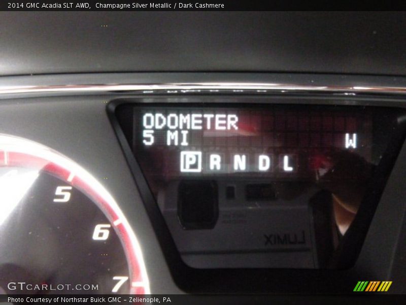 Champagne Silver Metallic / Dark Cashmere 2014 GMC Acadia SLT AWD