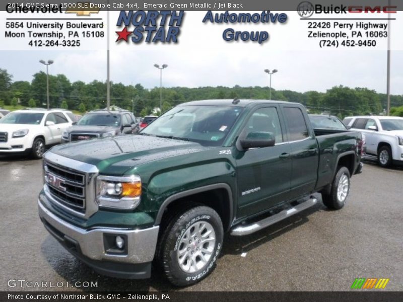 Emerald Green Metallic / Jet Black 2014 GMC Sierra 1500 SLE Double Cab 4x4