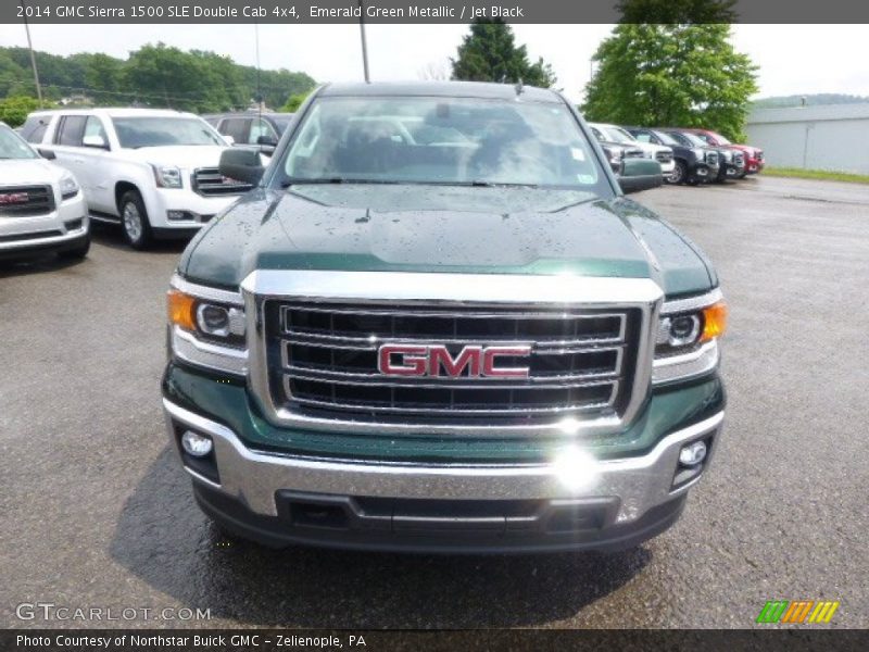 Emerald Green Metallic / Jet Black 2014 GMC Sierra 1500 SLE Double Cab 4x4