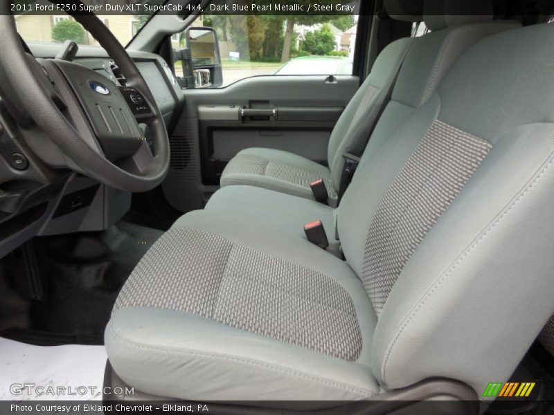 Dark Blue Pearl Metallic / Steel Gray 2011 Ford F250 Super Duty XLT SuperCab 4x4