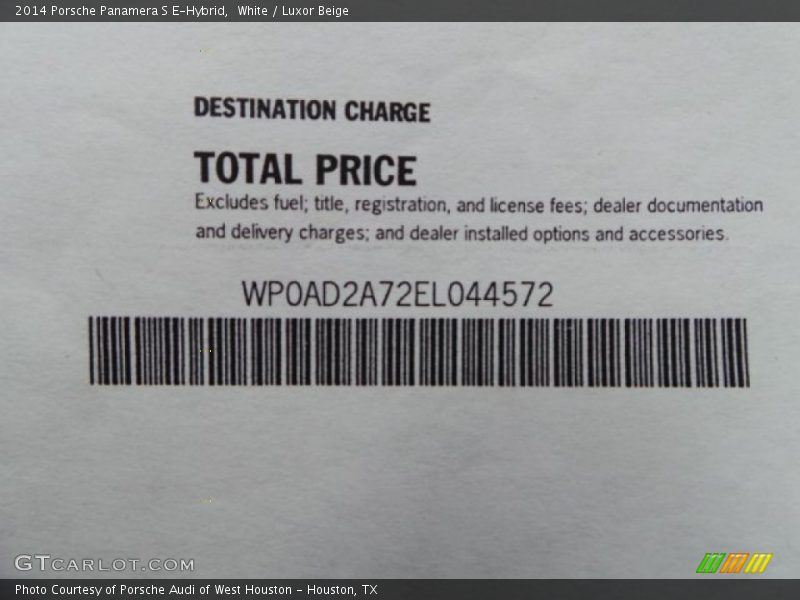 White / Luxor Beige 2014 Porsche Panamera S E-Hybrid