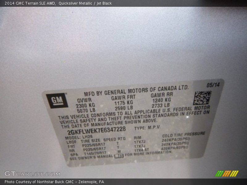 Quicksilver Metallic / Jet Black 2014 GMC Terrain SLE AWD