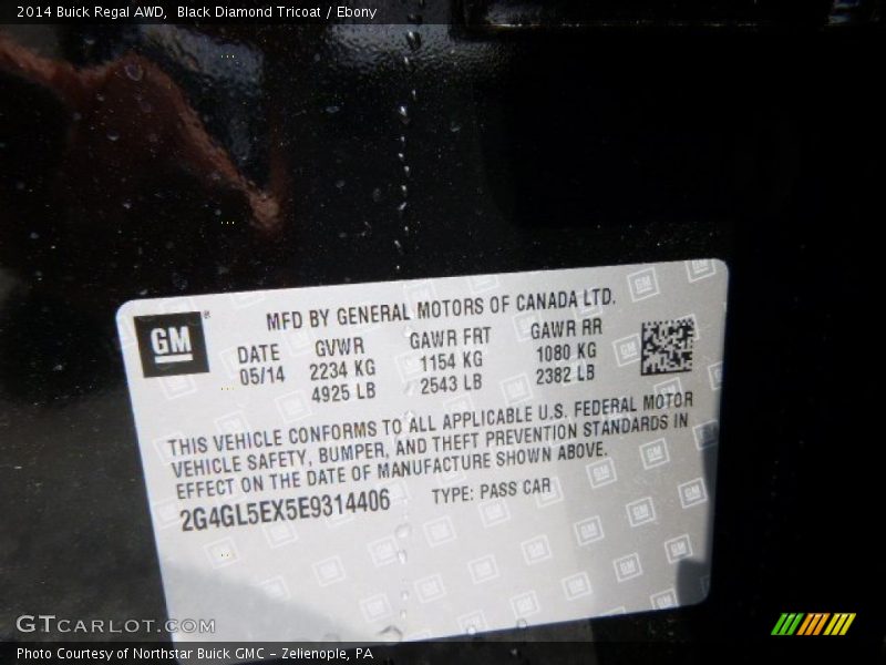 Black Diamond Tricoat / Ebony 2014 Buick Regal AWD