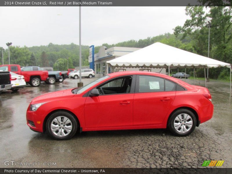 Red Hot / Jet Black/Medium Titanium 2014 Chevrolet Cruze LS