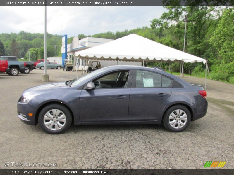 Atlantis Blue Metallic / Jet Black/Medium Titanium 2014 Chevrolet Cruze LS