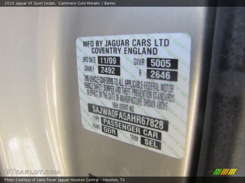 Cashmere Gold Metallic / Barley 2010 Jaguar XF Sport Sedan