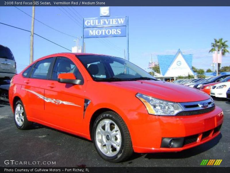 Vermillion Red / Medium Stone 2008 Ford Focus SES Sedan