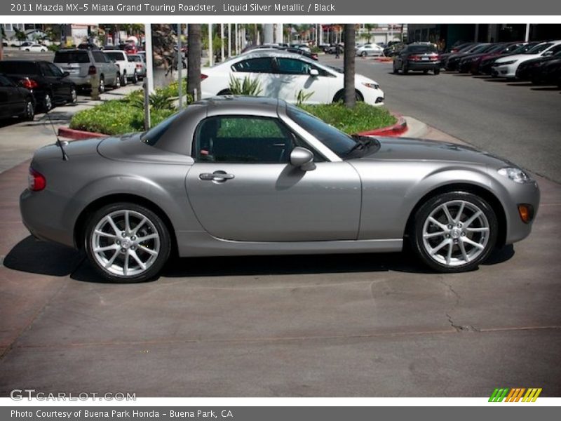 Liquid Silver Metallic / Black 2011 Mazda MX-5 Miata Grand Touring Roadster