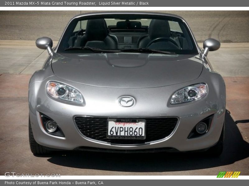 Liquid Silver Metallic / Black 2011 Mazda MX-5 Miata Grand Touring Roadster