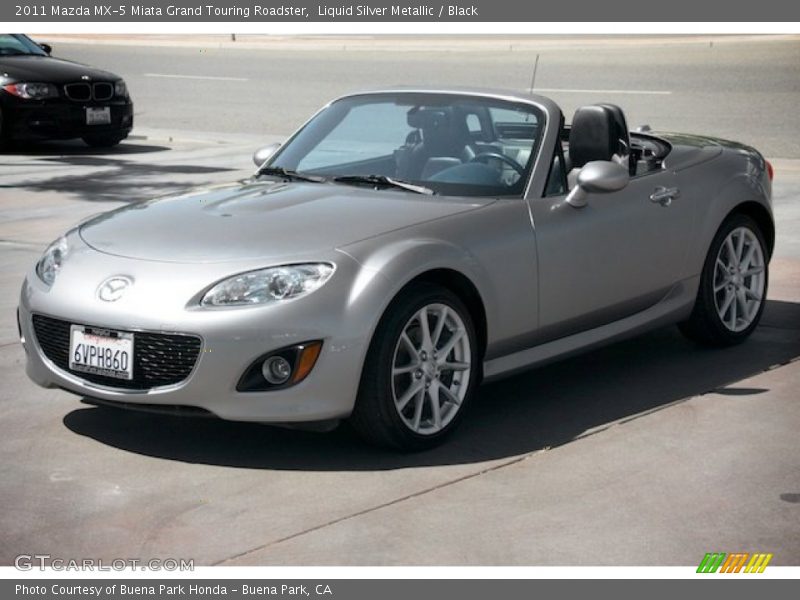 Liquid Silver Metallic / Black 2011 Mazda MX-5 Miata Grand Touring Roadster