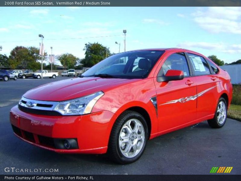 Vermillion Red / Medium Stone 2008 Ford Focus SES Sedan