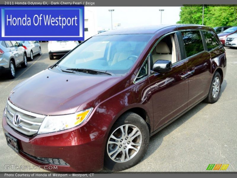 Dark Cherry Pearl / Beige 2011 Honda Odyssey EX