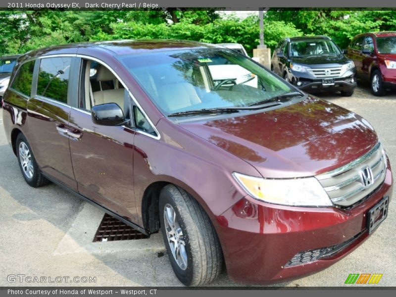 Dark Cherry Pearl / Beige 2011 Honda Odyssey EX