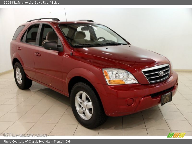 Spicy Red / Beige 2008 Kia Sorento LX