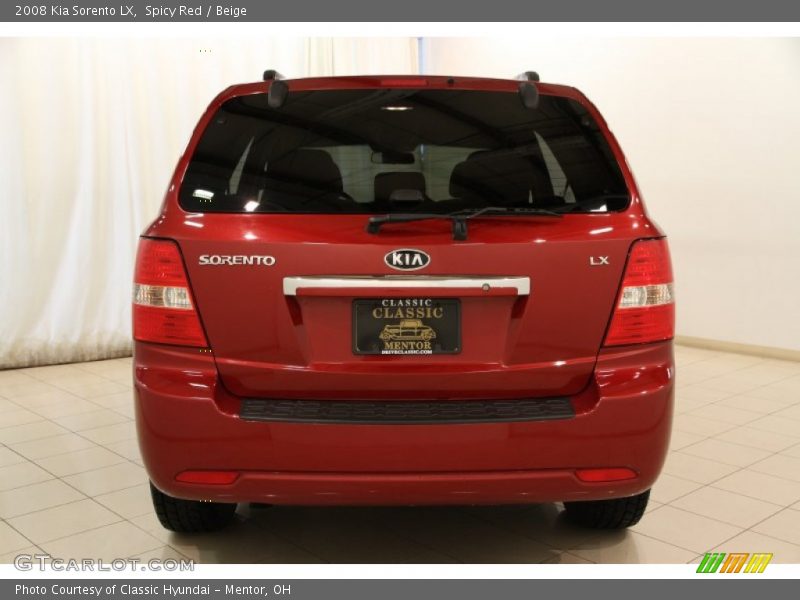 Spicy Red / Beige 2008 Kia Sorento LX