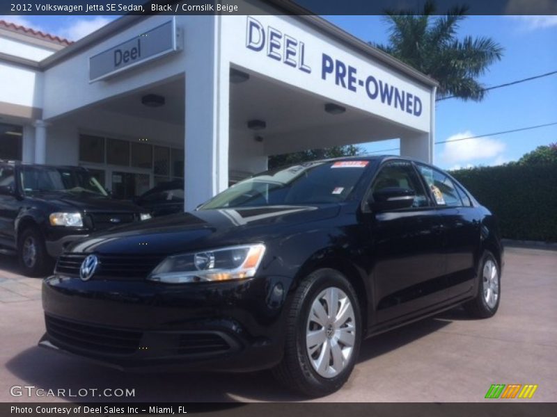 Black / Cornsilk Beige 2012 Volkswagen Jetta SE Sedan