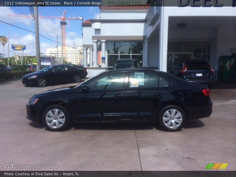 Black / Cornsilk Beige 2012 Volkswagen Jetta SE Sedan