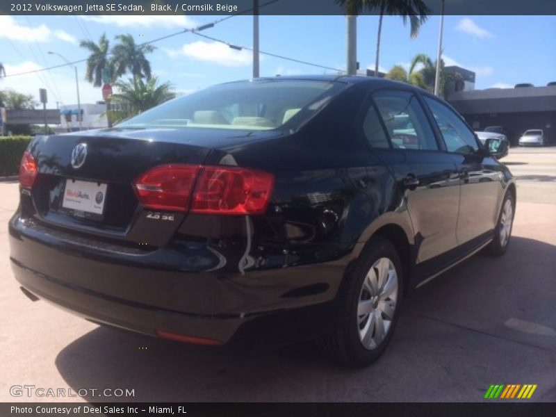 Black / Cornsilk Beige 2012 Volkswagen Jetta SE Sedan