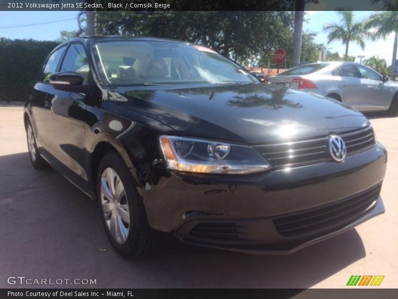 Black / Cornsilk Beige 2012 Volkswagen Jetta SE Sedan