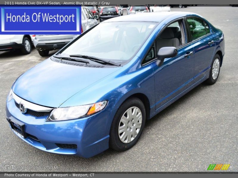 Atomic Blue Metallic / Gray 2011 Honda Civic DX-VP Sedan