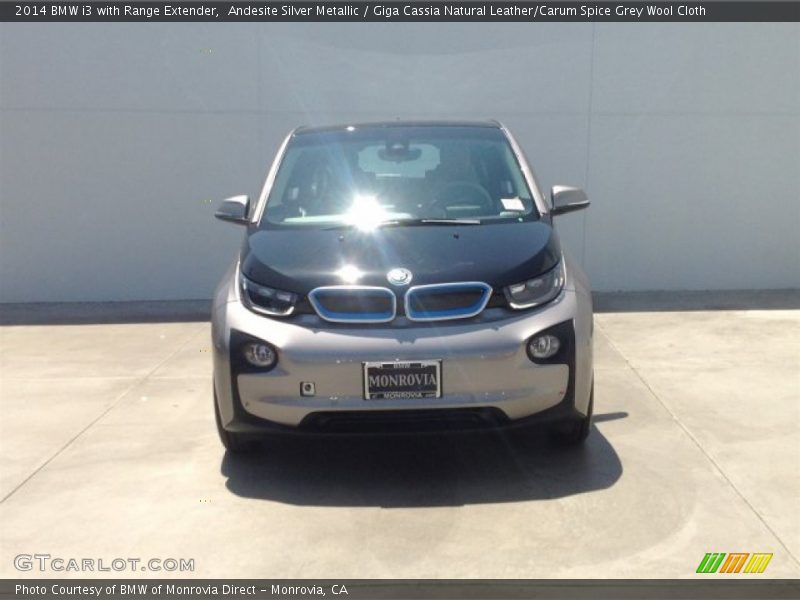 Andesite Silver Metallic / Giga Cassia Natural Leather/Carum Spice Grey Wool Cloth 2014 BMW i3 with Range Extender