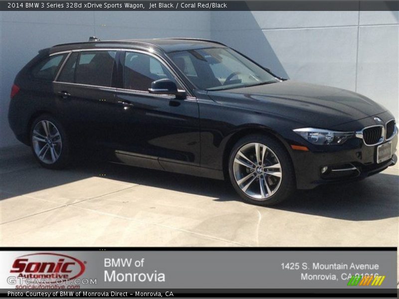 Jet Black / Coral Red/Black 2014 BMW 3 Series 328d xDrive Sports Wagon