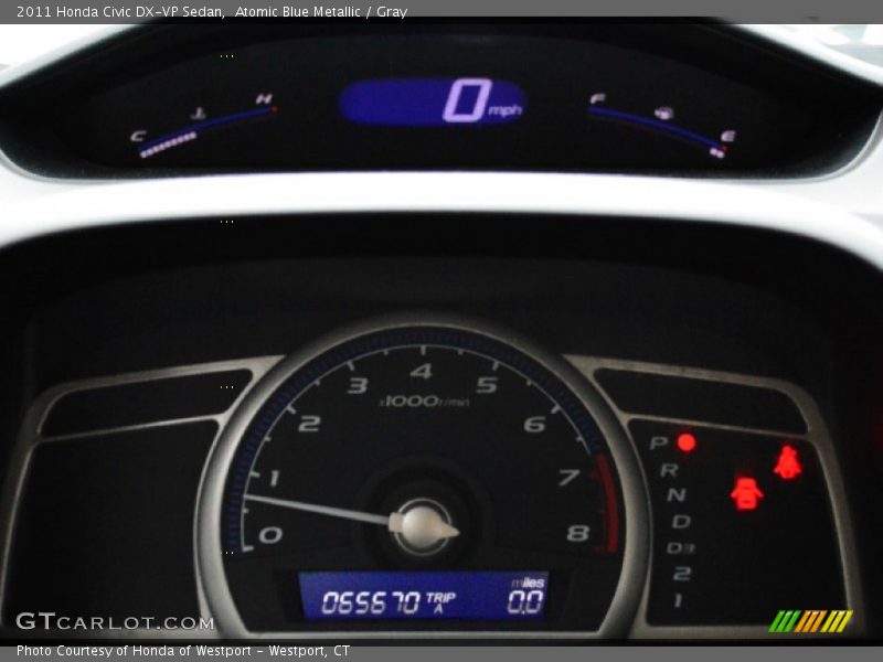 Atomic Blue Metallic / Gray 2011 Honda Civic DX-VP Sedan