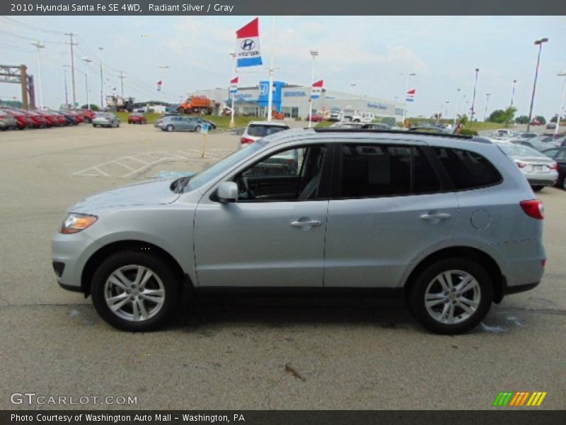 Radiant Silver / Gray 2010 Hyundai Santa Fe SE 4WD