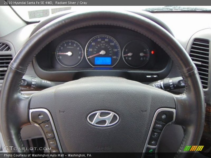 Radiant Silver / Gray 2010 Hyundai Santa Fe SE 4WD