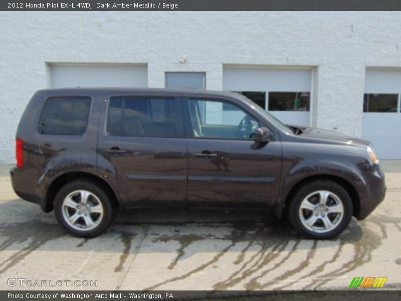 Dark Amber Metallic / Beige 2012 Honda Pilot EX-L 4WD