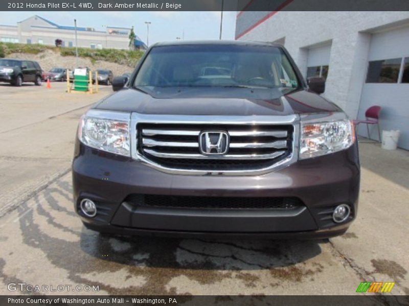 Dark Amber Metallic / Beige 2012 Honda Pilot EX-L 4WD