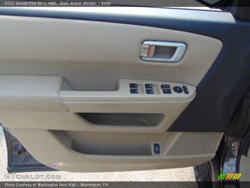 Dark Amber Metallic / Beige 2012 Honda Pilot EX-L 4WD