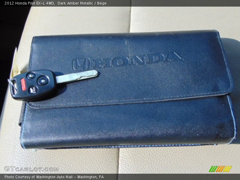 Dark Amber Metallic / Beige 2012 Honda Pilot EX-L 4WD