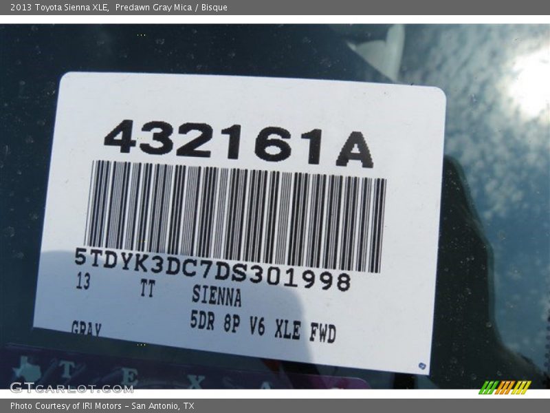 Predawn Gray Mica / Bisque 2013 Toyota Sienna XLE