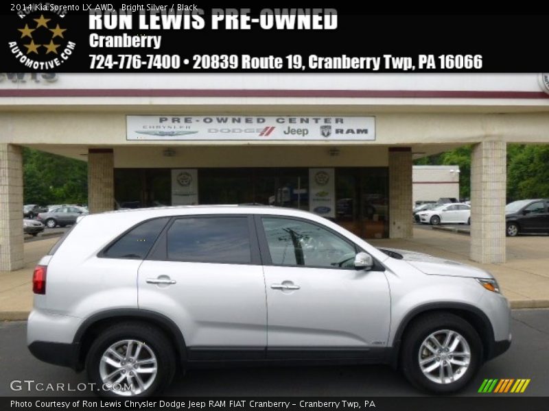 Bright Silver / Black 2014 Kia Sorento LX AWD