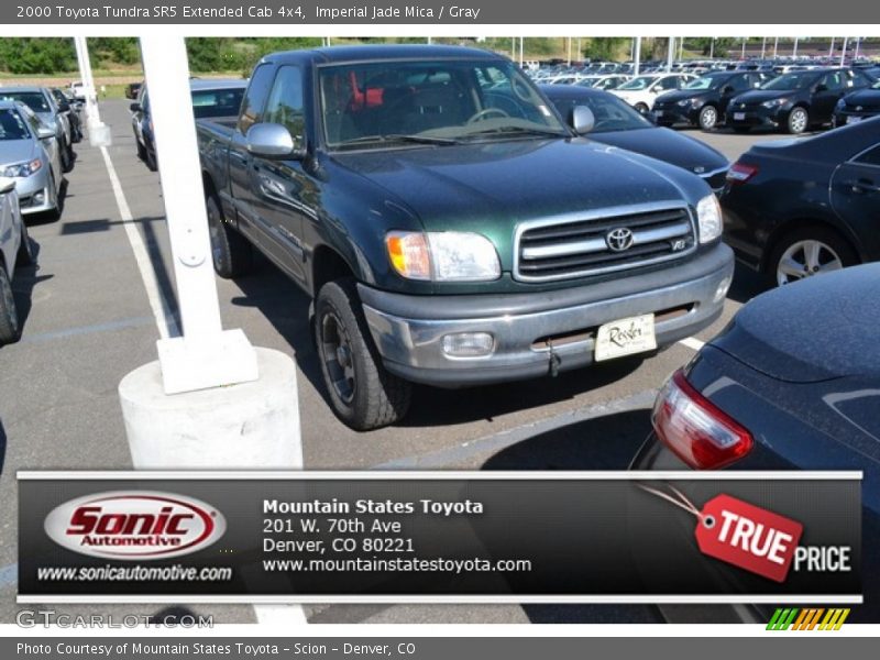 Imperial Jade Mica / Gray 2000 Toyota Tundra SR5 Extended Cab 4x4