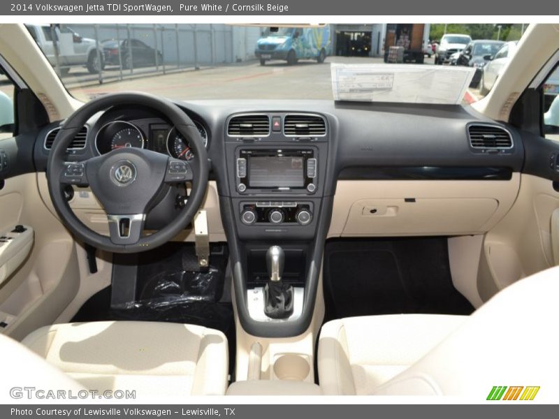 Pure White / Cornsilk Beige 2014 Volkswagen Jetta TDI SportWagen