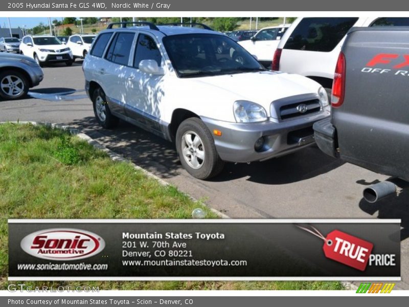 Nordic White / Gray 2005 Hyundai Santa Fe GLS 4WD