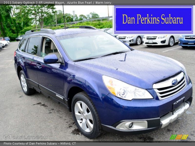 Azurite Blue Pearl / Warm Ivory 2011 Subaru Outback 3.6R Limited Wagon