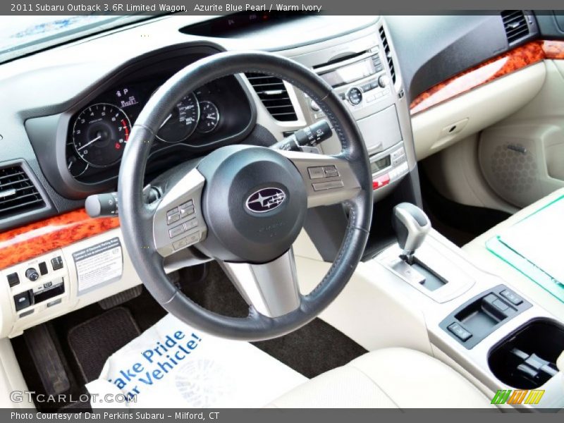 Azurite Blue Pearl / Warm Ivory 2011 Subaru Outback 3.6R Limited Wagon