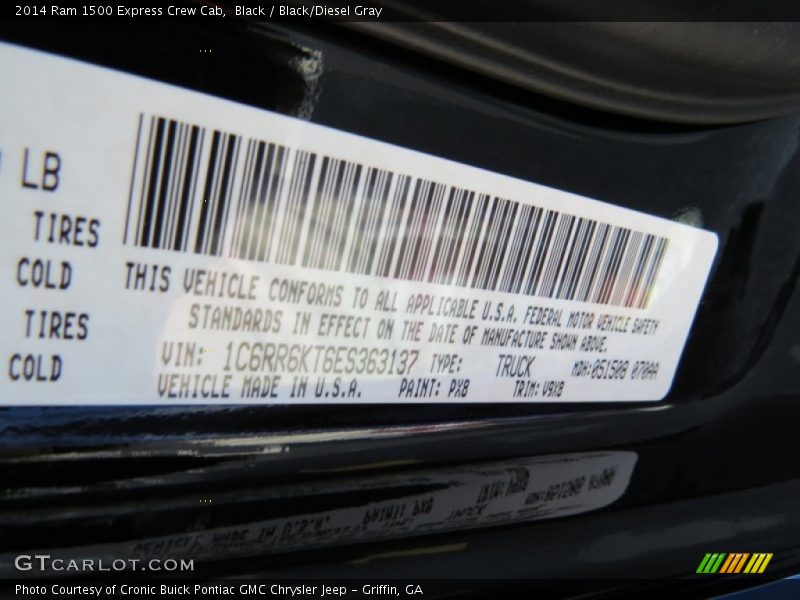 Black / Black/Diesel Gray 2014 Ram 1500 Express Crew Cab