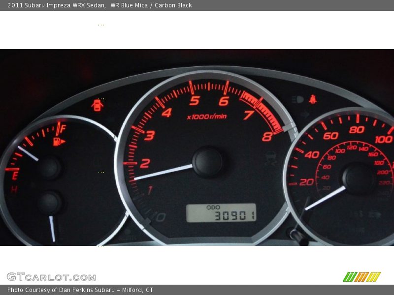 WR Blue Mica / Carbon Black 2011 Subaru Impreza WRX Sedan