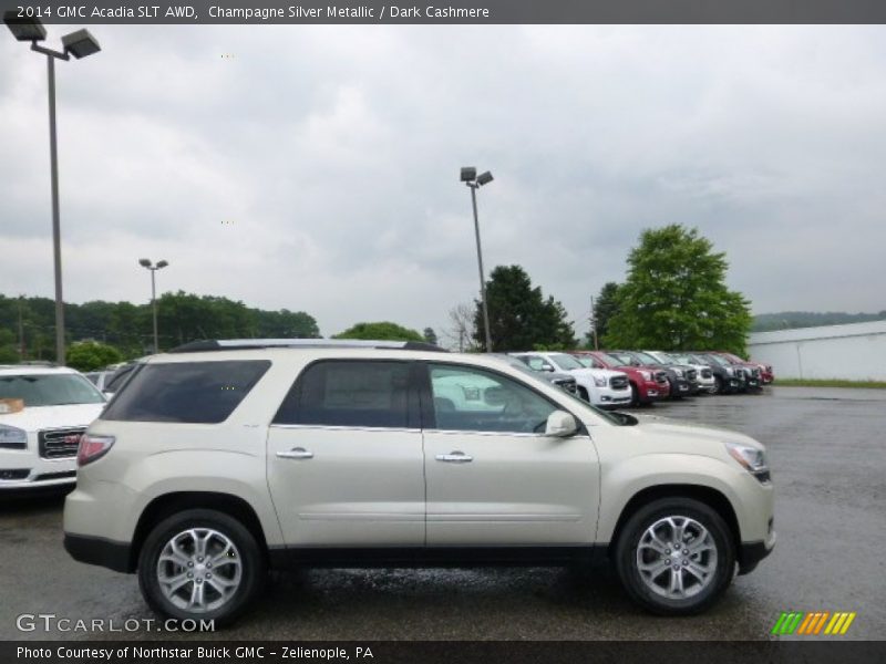 Champagne Silver Metallic / Dark Cashmere 2014 GMC Acadia SLT AWD