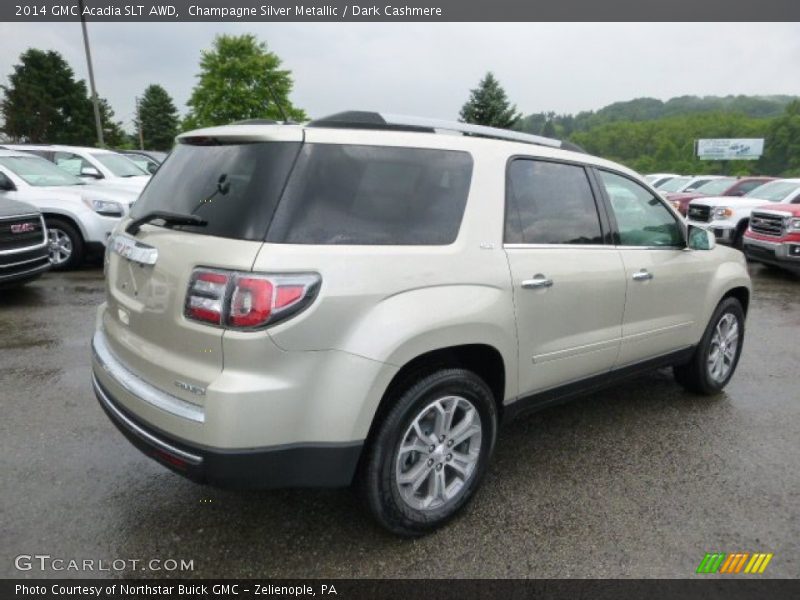 Champagne Silver Metallic / Dark Cashmere 2014 GMC Acadia SLT AWD