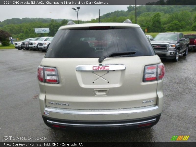 Champagne Silver Metallic / Dark Cashmere 2014 GMC Acadia SLT AWD