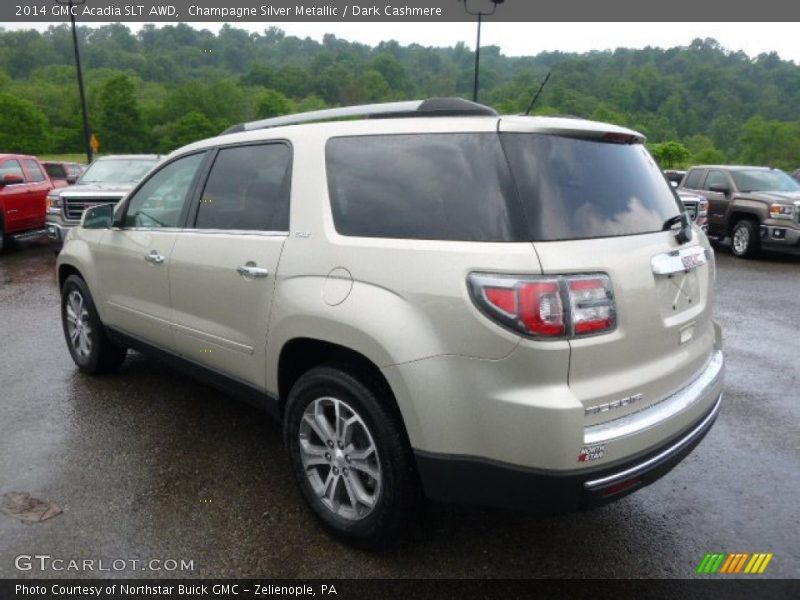 Champagne Silver Metallic / Dark Cashmere 2014 GMC Acadia SLT AWD